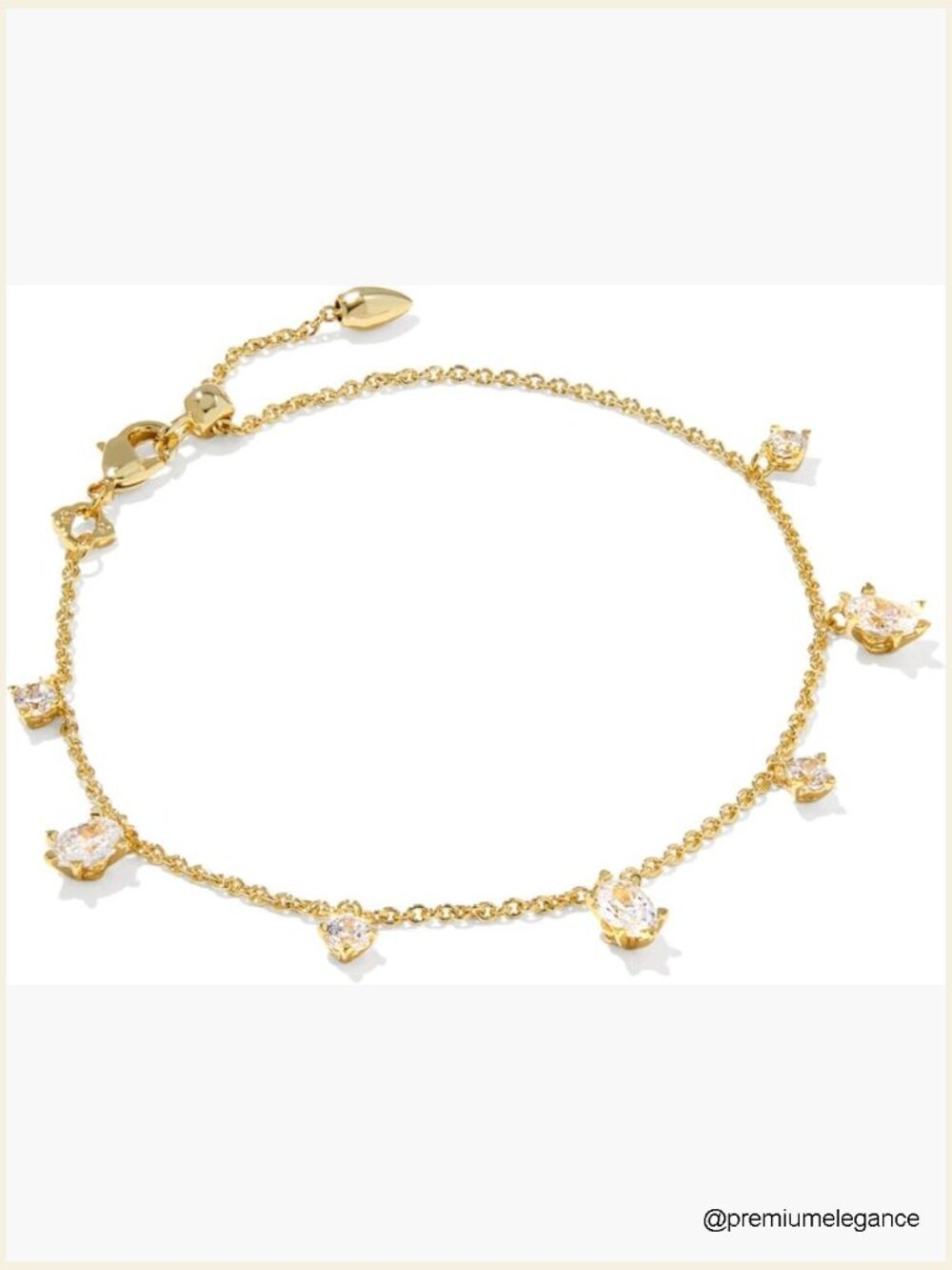 Delicate Chain Bracelet with Crystal Accents Adjustable Slider